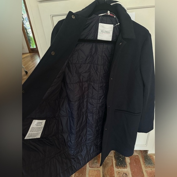 Max Mara Leisure Blu Notte Clava Coat NWT Size 6 - Picture 5 of 14